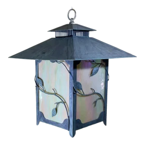 Timeless Beauty: A Solid Brass Lantern With Art Glass 16”.5 X 16”.5 X 21” High