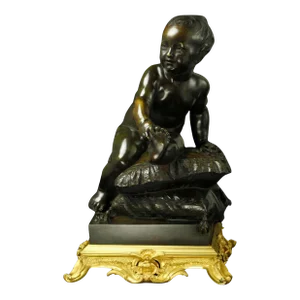French 19th Century Putti Bronze Sculpture by Coustou