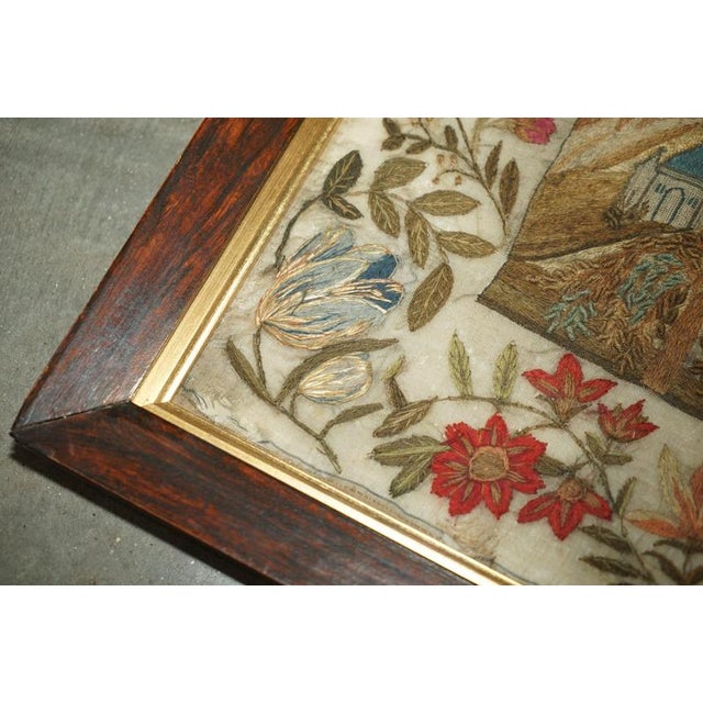 Antique William IV Needlework Stumpwork Sampler with Hardwood Frame, 1834 For Sale - Image 13 of 18