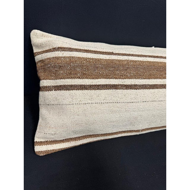 Turkish Hemp Pillow Cushion Natural Beige Brown Cushion Cover 14x45 #18036 Enhance your home decor with our Kilim Pillow...