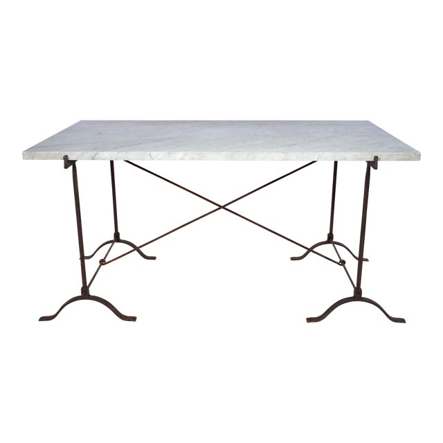 19th Century French Campaign Marble Table For Sale