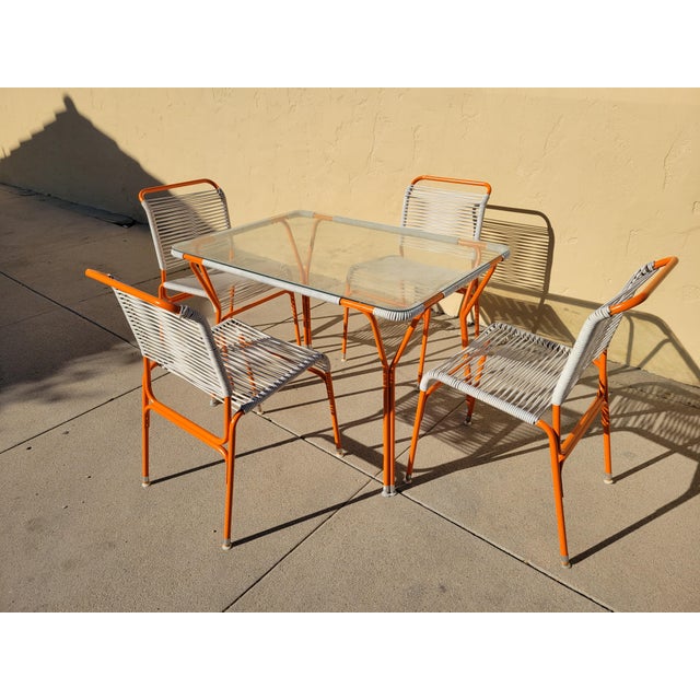 Vintage 1960s Ames Aire Mid Century Patio Dining Table & 4 Chairs