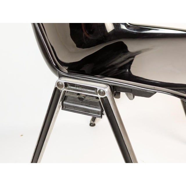 1980s Black Plastic & Aluminum Modus Stackable Chairs with Desk by O. Borsani/Centro Progetti Tecno, 1980s, Set of 10 For Sale - Image 5 of 17