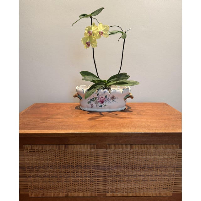 Tiffany and Co. Tiffany and Co. Floral Hand-Painted Centerpiece Bowl or Jardiniere For Sale - Image 4 of 11