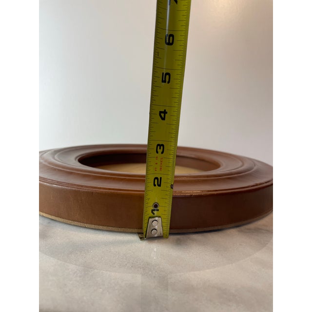 Contemporary Leather-Wrapped Picture Frame With Sculptural Molded Detailing For Sale - Image 9 of 9