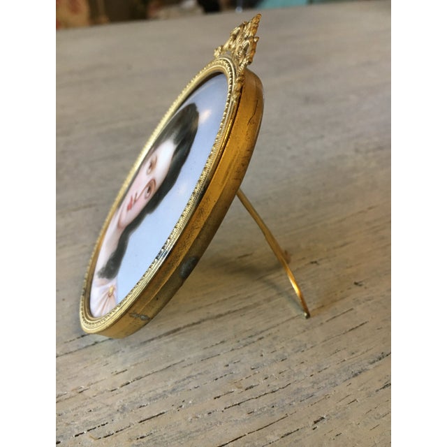 Antique Portrait on Porcelain, Framed For Sale - Image 9 of 11