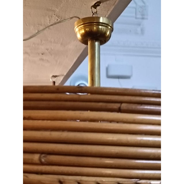 Mid-Century Modern Bamboo and Rattan Pendant Light, Italy, 1970s For Sale - Image 3 of 8
