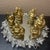 1980s Set of 6 Feng Shui Gold Tone Composite 3” Laughing Buddha Figurines For Sale - Image 5 of 6