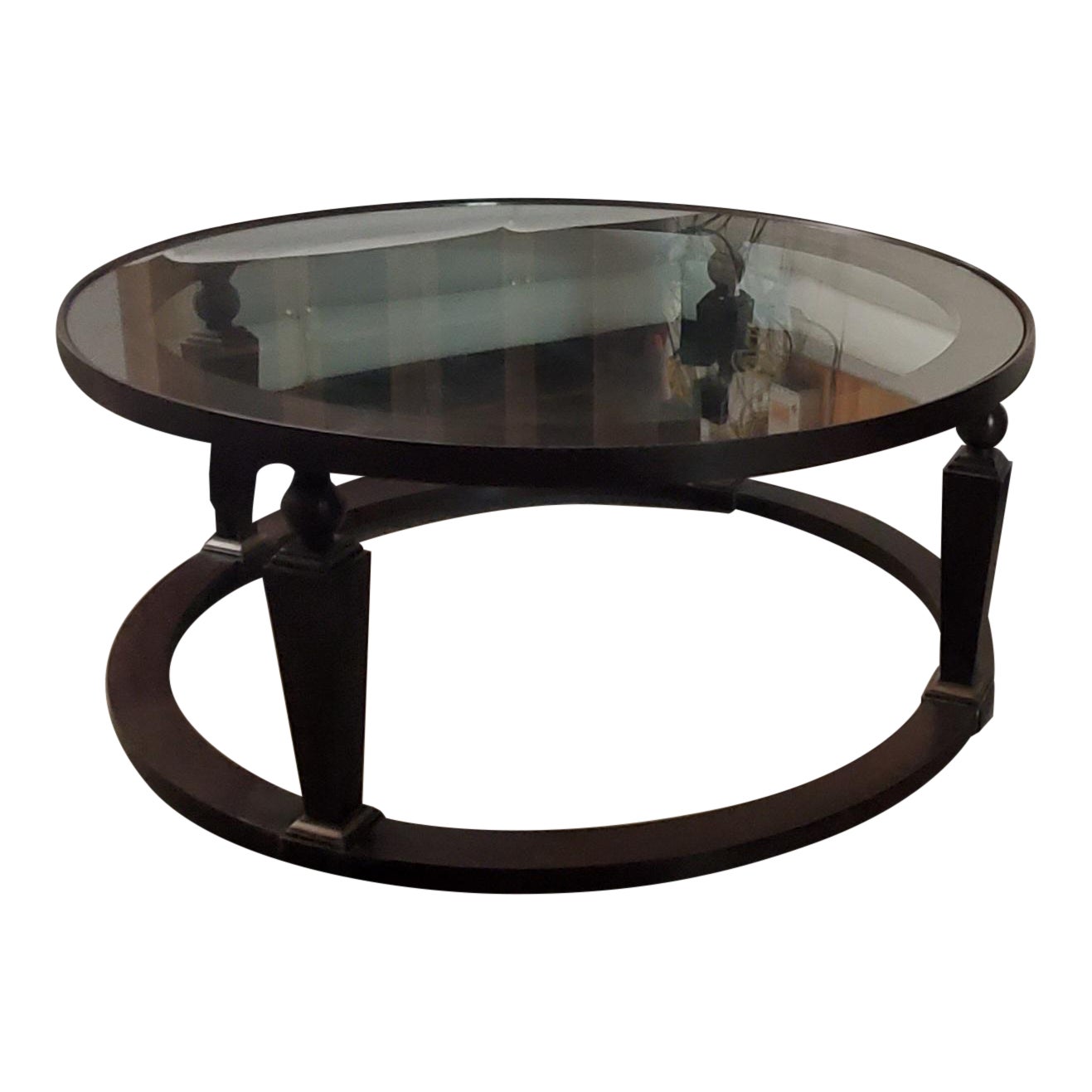 Henredon Furniture Acquisitions Round Glass Top Coffee Table Chairish