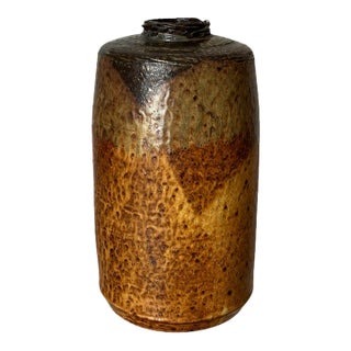 Textured Ochre and Blue-Green Decorative Vessel — $1,920 For Sale
