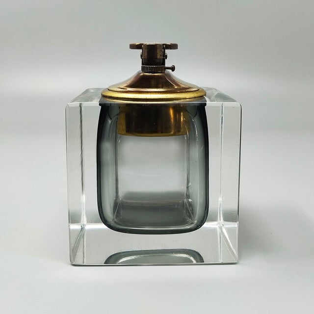 Table Lighter in Grey Sommerso Murano Glass by Flavio Poli for Seguso, 1960s For Sale - Image 6 of 7