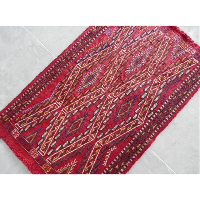 Vintage Geometrical Turkish Cicim Kilim Rug 1′7″ × 2′6″ For Sale - Image 4 of 8