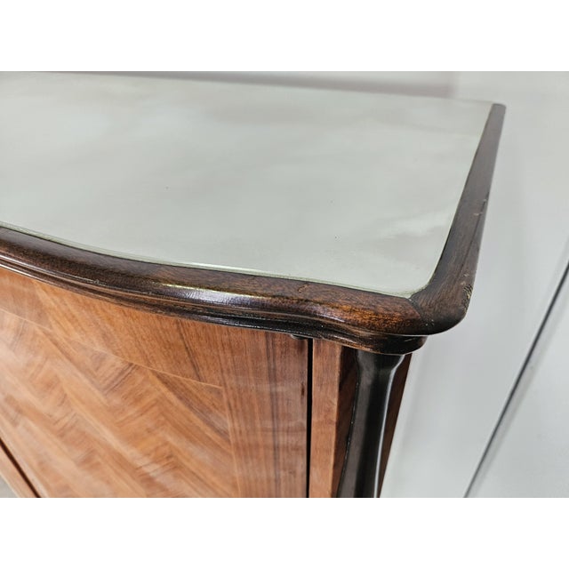 Vintage Walnut Display Cabinet with Glass Doors and Shaped Glass Top, 1960 For Sale - Image 11 of 18
