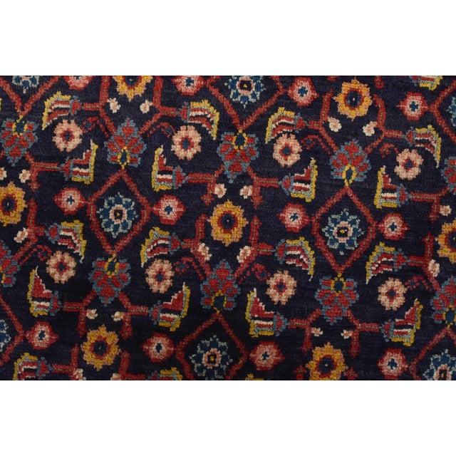 Textile Mahal Runner 3’10” X 10’4” Blue Wool Vintage Tribal Hand-Knotted Oriental Rug For Sale - Image 7 of 14