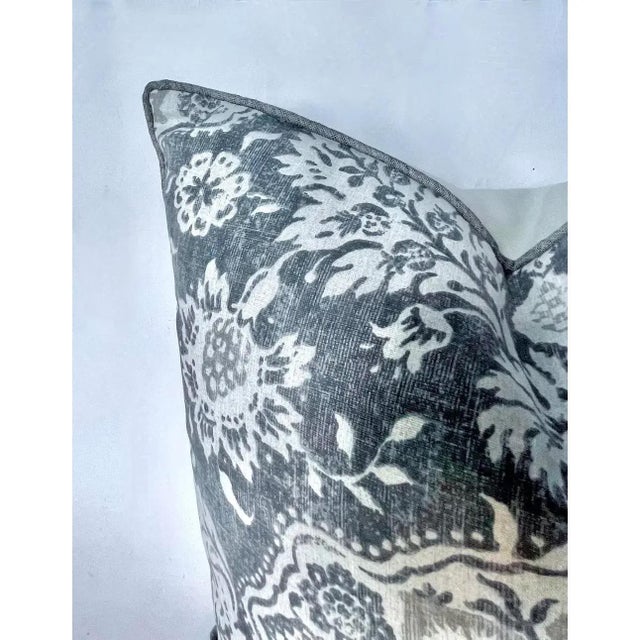 Pair of Vintage Auburgine Floral Pillows For Sale - Image 11 of 12