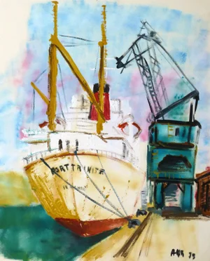 Am Rémy, Vintage French Acrylic Seascape - Port Trinité