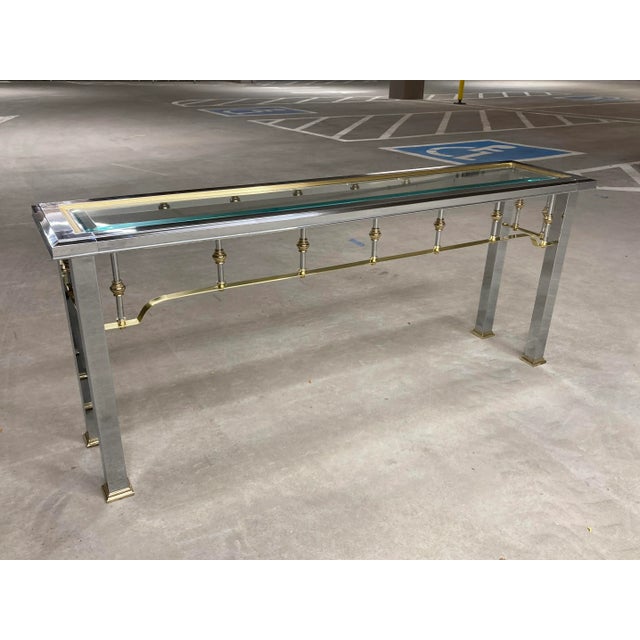 Mastercraft Chrome Console Sofa Table For Sale - Image 13 of 13