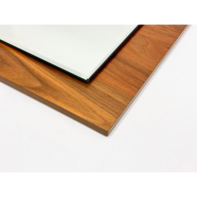 1970s Mid-Century Wall Mirror in Teak, 1970s For Sale - Image 5 of 9