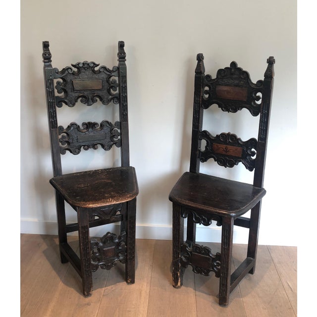17th Century Set of an Italian Renaissance walnut armchair and pair of chairs For Sale - Image 10 of 12