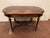 Napoleon iii rosewood and veneer writing desk four fluted legs with a stretcher between the legs one drawer in the apron...