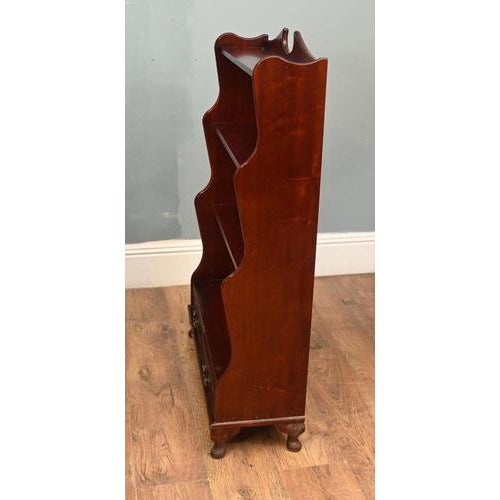 Regency Open Waterfall Bookcases in Mahogany, Set of 2 For Sale - Image 4 of 10