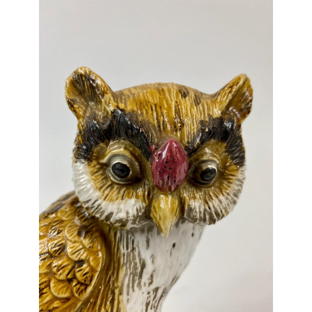 Mid 19th Century Mid 19th Century Painted Porcelain Owl For Sale - Image 5 of 8