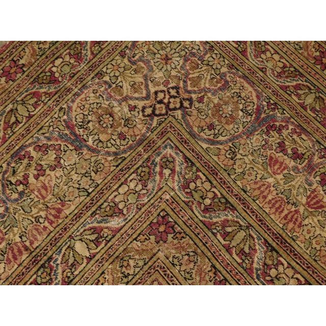 Textile 1900 Antique Persian Kerman Lavar Rug- 9′ × 14′ For Sale - Image 7 of 12