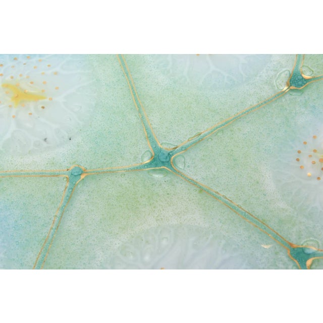 Glass Vintage Signed Higgins Fused Glass Platter Amoeba Pattern 60's For Sale - Image 7 of 8