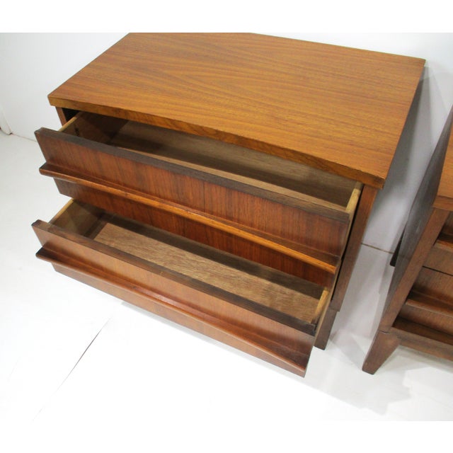 Mid Century Walnut Nightstands in the Style of Altavista Lane For Sale - Image 9 of 12