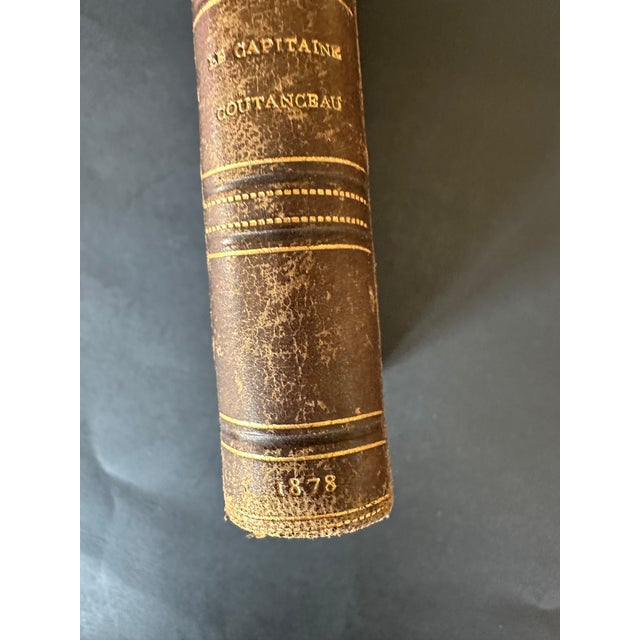 Mid 19th Century Antique Quarter Leather Bound French Book For Sale - Image 5 of 12