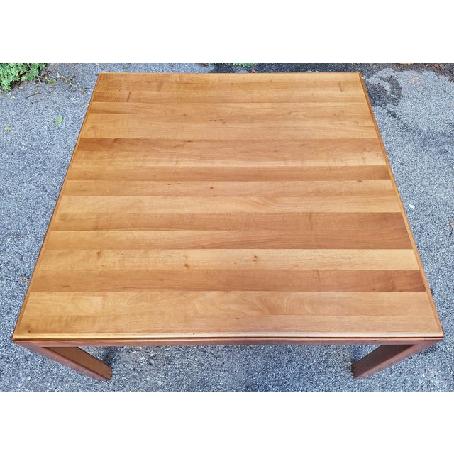 Square Dining Table in Light Wood by Carlo Scarpa for Stildomus, 1970s, in Very Good conditions. Designed 1970 to 1979 I...