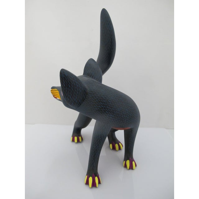 Wood Oaxacan Alebrije Turning Fox Wood Carving Mexican Folk Art Figure Sculpture For Sale - Image 7 of 14