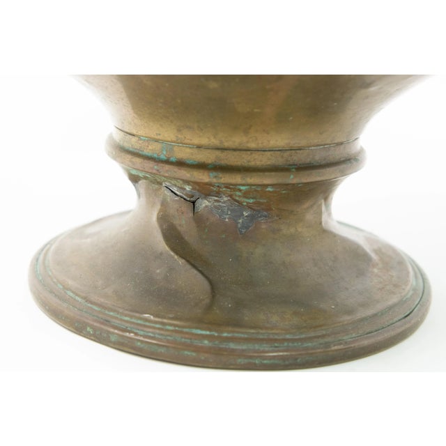 Brass Garden Planter With Lions Heads For Sale - Image 11 of 13