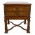 Theodore Alexander Leather Top Distressed Mahogany End Table For Sale