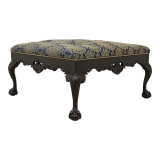 Stickley Chippendale Ball & Claw Mahogany Upholstered Ottoman For Sale