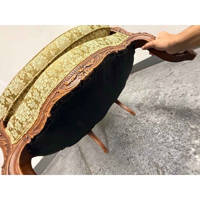 Louis XV Style Tufted Bergère Armchair, Vintage For Sale - Image 12 of 12