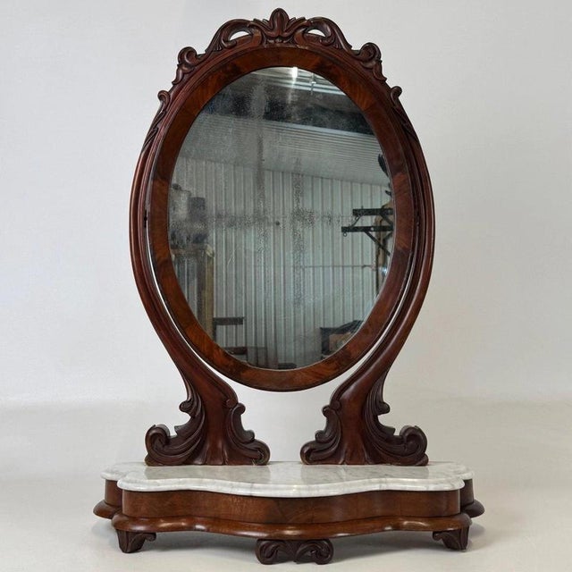 Antique English Marble-Top Dressing Mirror For Sale - Image 10 of 14