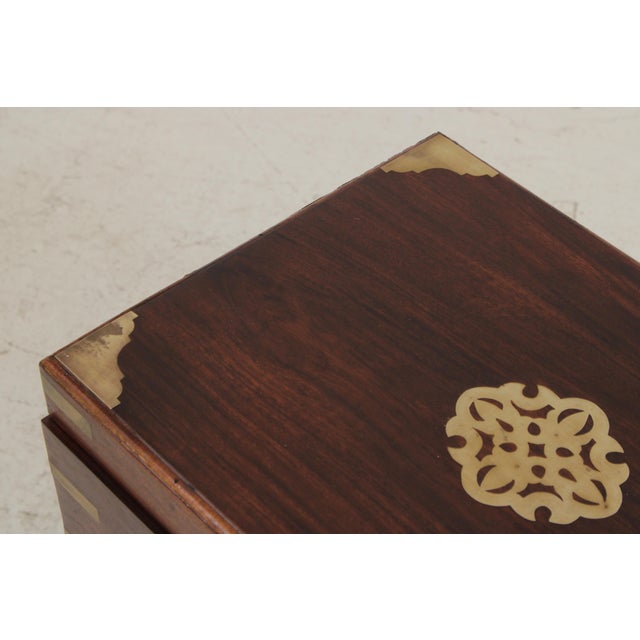 Vintage Asian Inspired Brass Inlaid Box on Stand For Sale - Image 13 of 15
