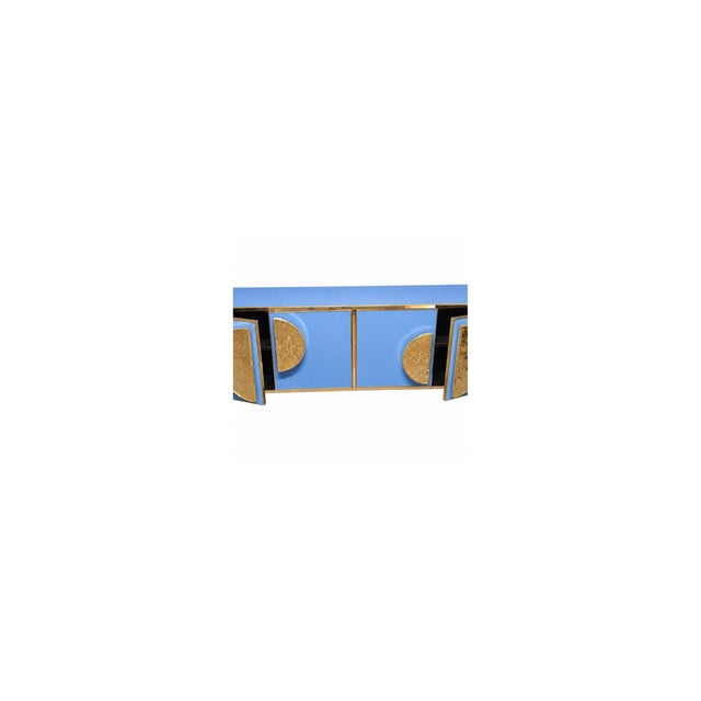 Not Yet Made - Made To Order Cornflower Blue Italian Sideboard in Murano Glass and Brass from Justfurnituress SRL For Sale - Image 5 of 10