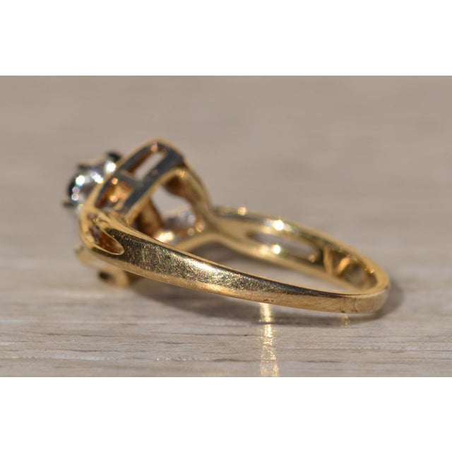 1940s The Renabie: Ladies Vintage Yellow Gold Bypass Diamond Engagement Ring For Sale - Image 5 of 10