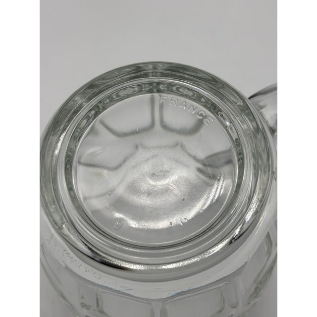 Vintage Arcoroc Clear Glass 16 Ounce Beverage Mugs, Thumbprint Pattern, Set of 2 Mugs For Sale - Image 11 of 11