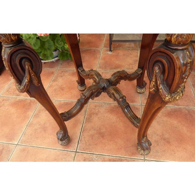 1920s Antique Walnut and Gilt Table from Maple & Co., 1920 For Sale - Image 5 of 16