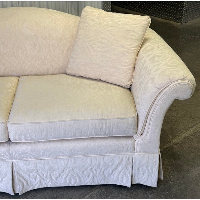Cream Robb and Stucky Upholstered Rolled Arm Loveseat / Sofa For Sale - Image 8 of 12