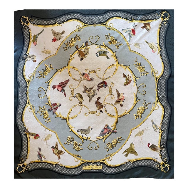 Hermès La Clé Des Champs 1990 Echarpe En Soie Faconnet Françoise For Sale