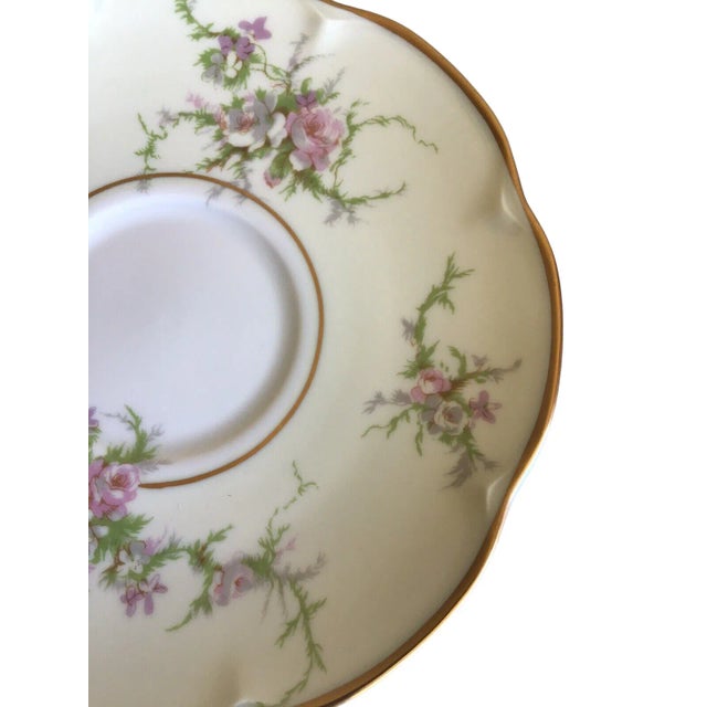 Early 20th Century Vintage Theodore Haviland Limoges France Rosalinde Porcelain Saucer Plates - Set of 4 For Sale - Image 4 of 7