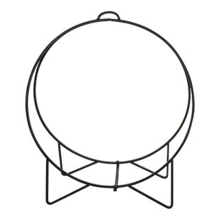 Large Circular Mid Century Wrought Iron Log Holder For Sale