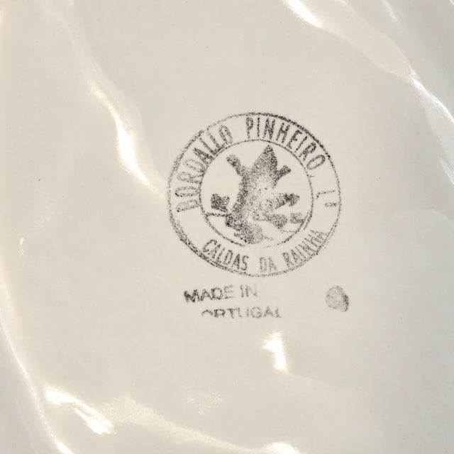 Abstract Vintage Bordallo Pinheiro Double Fish Platter — White Portuguese Majolica, 15.5" For Sale - Image 3 of 5