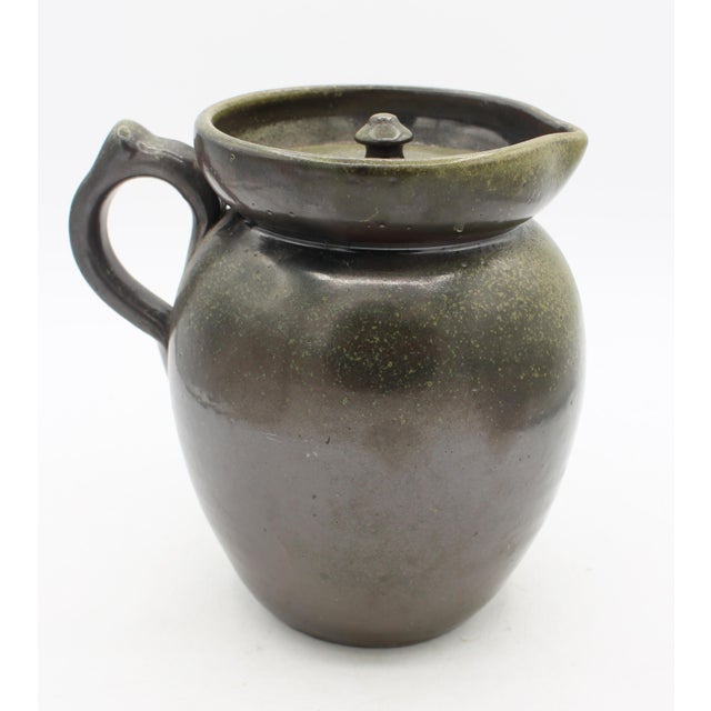 1960-1972 American Ben Owen Master Potter Stamped Lidded Pitcher For Sale - Image 4 of 9
