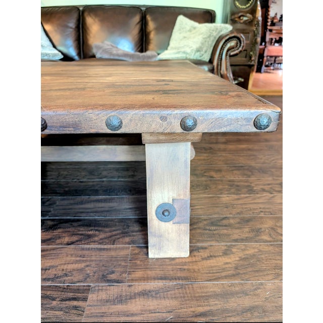Spanish Late 20th Century Large Spanish Colonial Style Coffee Table For Sale - Image 3 of 9