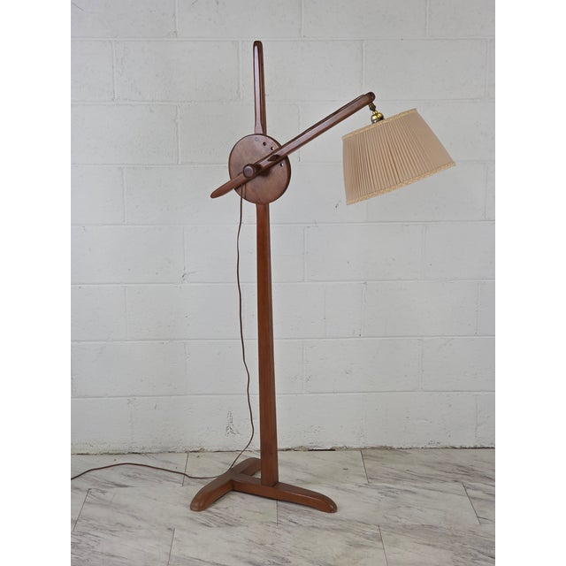 Cushman of Vermont Solid Wood Cushman Tripod Adjustable Floor Lamp For Sale - Image 4 of 8